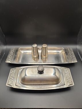 Vtg Stanley Roberts 18-8 Stainless Steel Velvet Pattern 5pc Set